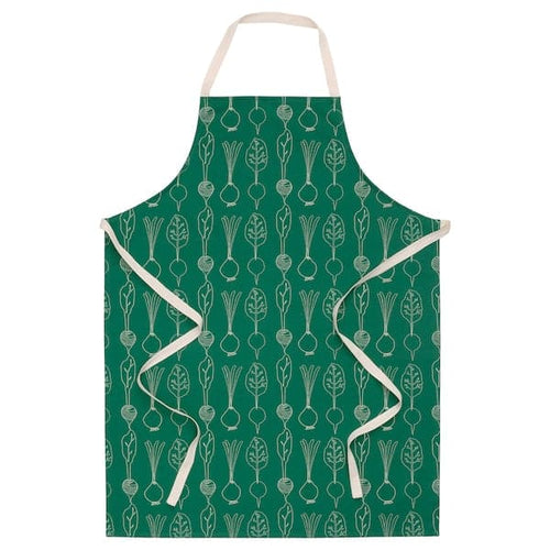 TORVFLY - Apron, patterned/green, 68x90 cm