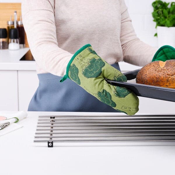 TORVFLY - Oven glove, patterned/green - best price from Maltashopper.com 40493062