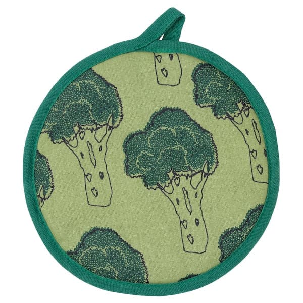 TORVFLY - Pot holder, patterned/light green