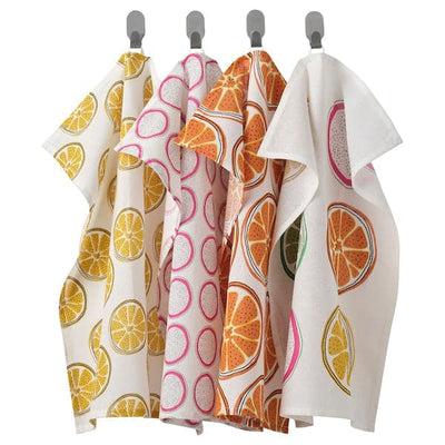TORVFLY - Tea towel, patterned/orange, 45x60 cm - best price from Maltashopper.com 30493048