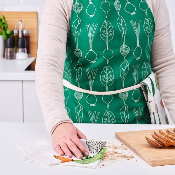 Ikea TORVFLY - Tea towel, patterned/green, 30x40 cm