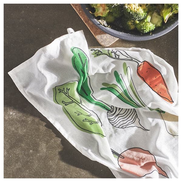 Ikea TORVFLY - Tea towel, patterned/green, 30x40 cm
