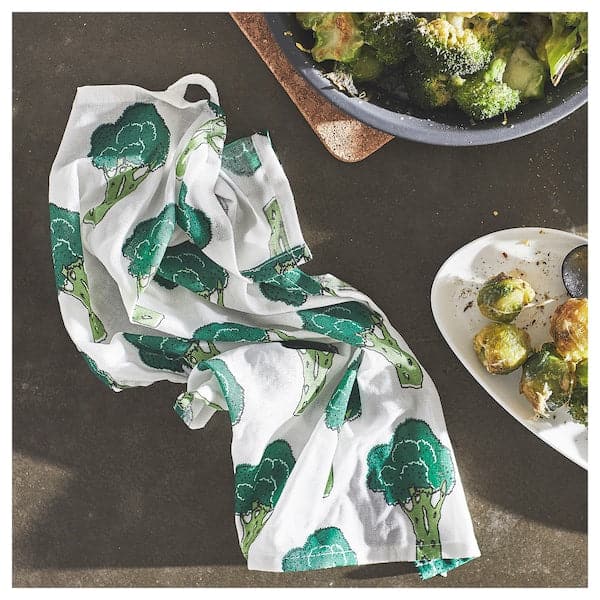 TORVFLY - Tea towel, patterned/green, 30x40 cm - best price from Maltashopper.com 50493066