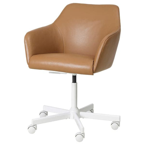 TOSSBERG / MALSKÄR - Swivel chair, Grann light brown/white ,