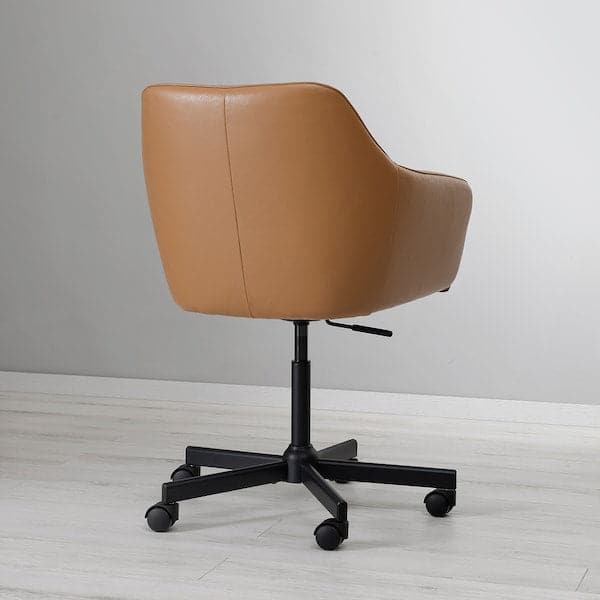 Ikea TOSSBERG / MALSKÄR - Swivel chair, Grann light brown/black ,