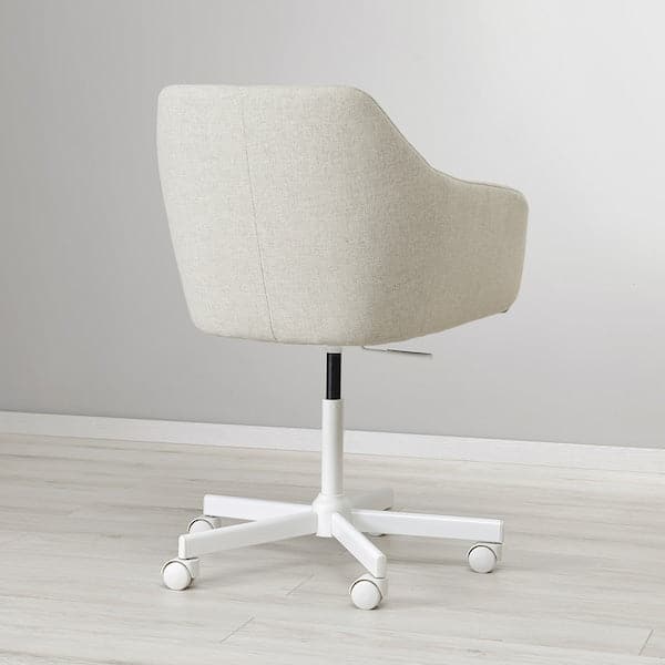 TOSSBERG / MALSKÄR - Swivel chair, Gunnared beige/white , - best price from Maltashopper.com 79508232