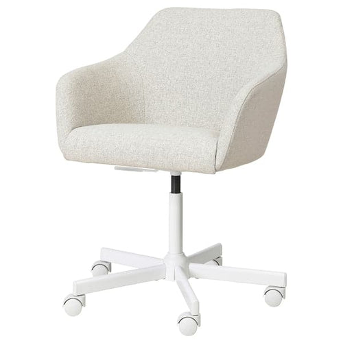 TOSSBERG / MALSKÄR - Swivel chair, Gunnared beige/white ,