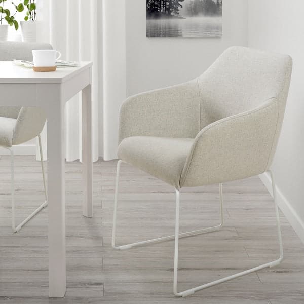 TOSSBERG - Chair, metal white/Gunnared beige , - best price from Maltashopper.com 80565274