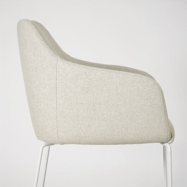 Ikea TOSSBERG - Chair, metal white/Gunnared beige ,