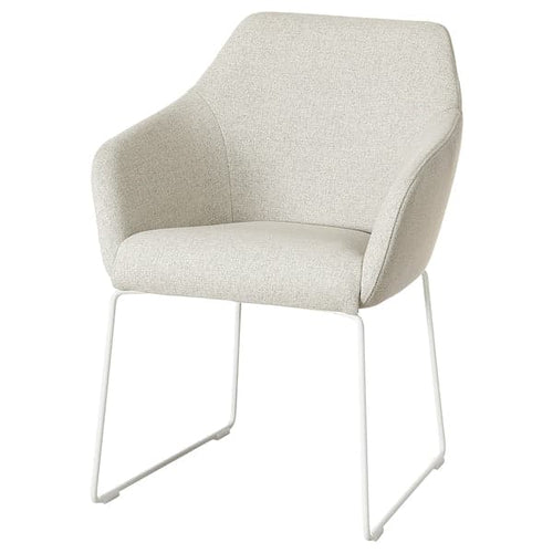 TOSSBERG - Chair, metal white/Gunnared beige ,