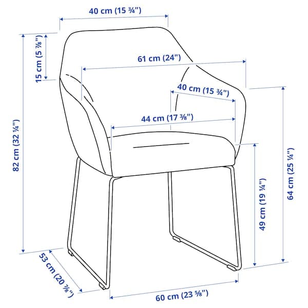 Ikea TOSSBERG - Chair, metal white/Gunnared beige ,