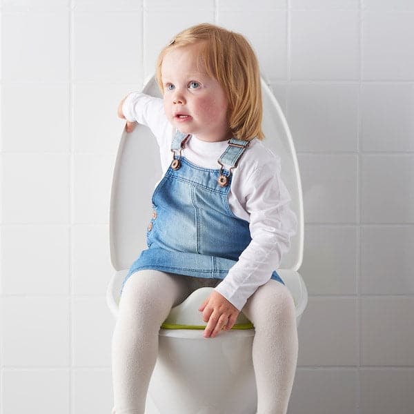 TOSSIG - Toilet seat, white/green