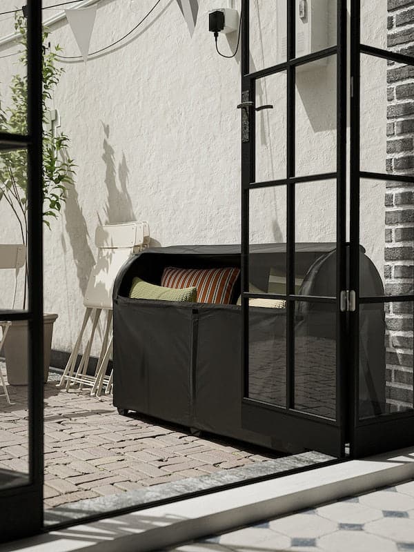 TOSTERÖ - Storage box, outdoor, black, 129x44x79 cm - best price from Maltashopper.com 10411440