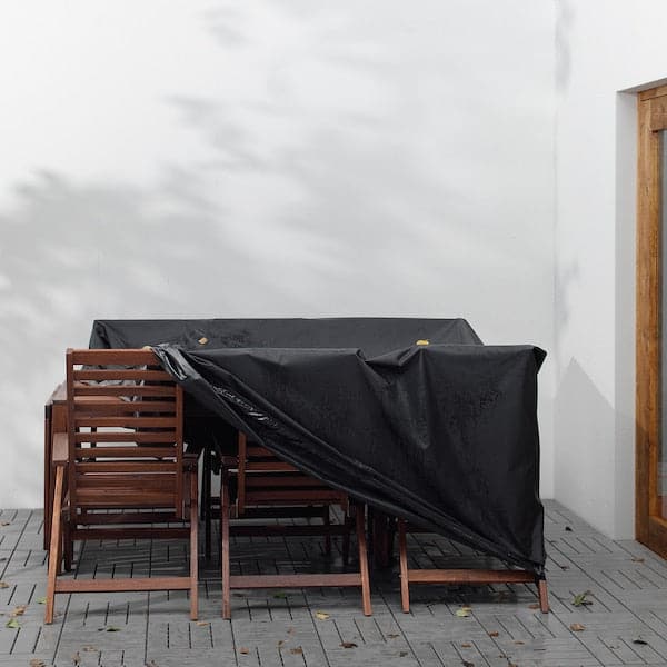 TOSTERÖ - Cover for furniture set, dining set/black, 215x135 cm - best price from Maltashopper.com 80292325