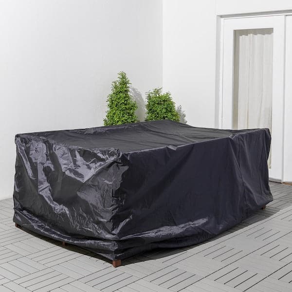 TOSTERÖ - Cover for furniture set, dining set/black, 215x135 cm - best price from Maltashopper.com 80292325