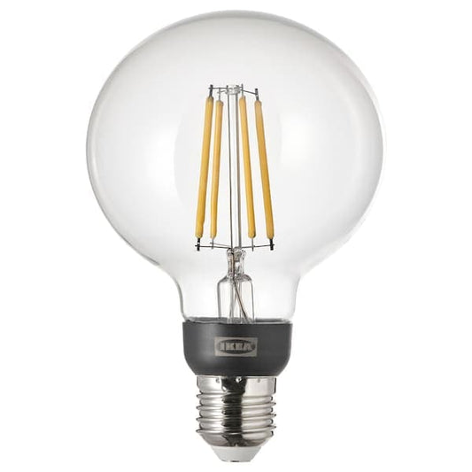 Ikea TRÅDFRI - E27 LED bulb 470 lumens, smart adjustable intensity wireless/warm white transparent/globe ,