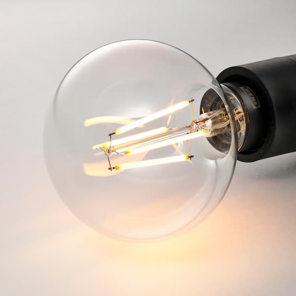 Ikea TRÅDFRI - E27 LED bulb 470 lumens, smart adjustable intensity wireless/warm white transparent/globe ,