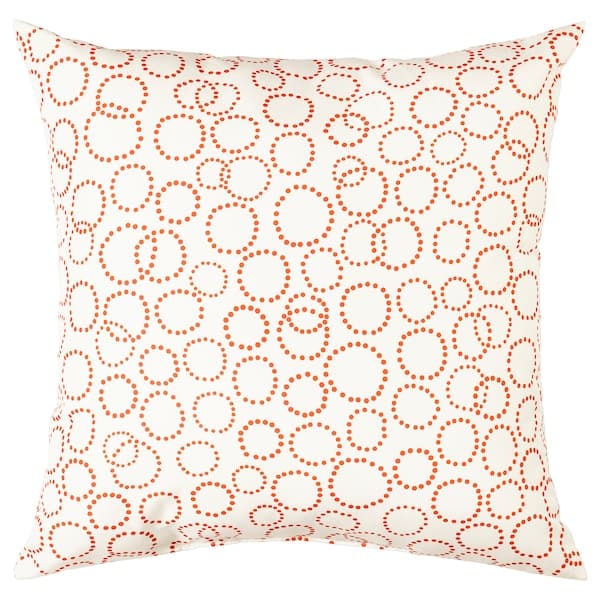 TRÄDASTER Pillow - white/orange 40x40 cm , 40x40 cm