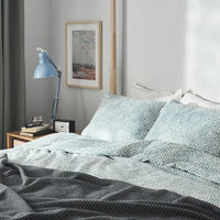 TRÄDKRASSULA - Duvet cover and pillowcase, white/blue, 150x200/50x80 cm - best price from Maltashopper.com 70392844