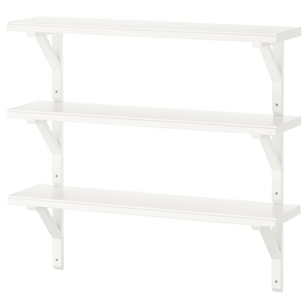 TRANHULT / SANDSHULT - Wall shelf combination, white stained aspen, 80x20 cm - best price from Maltashopper.com 09336338