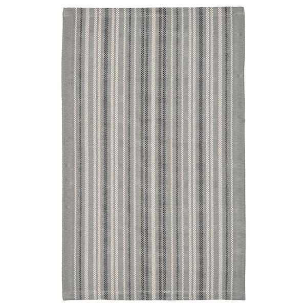 TRANSPORTLED - Rug, flatwoven, grey/striped, 50x80 cm