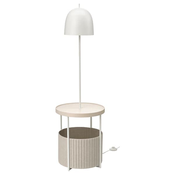 TRINDSNÖ - Floor lamp, white metal/ birch veneer , - best price from Maltashopper.com 00514518