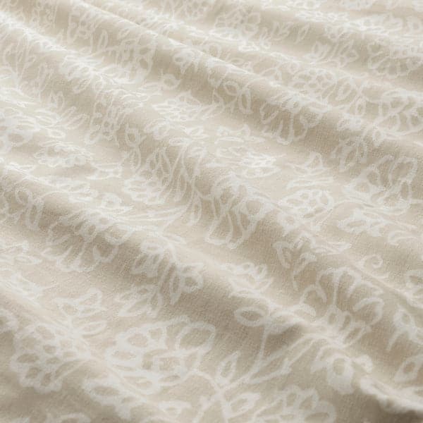 TRINDSTARR - Duvet cover and pillowcase, beige/white , 150x200/50x80 cm - best price from Maltashopper.com 10493247