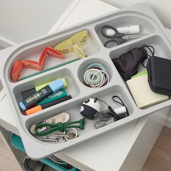 Ikea TROFAST - Storage combination with boxes/tray, white grey/dark grey, 99x44x94 cm