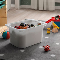TROFAST - Storage combination with boxes/tray, light white stained pine white/grey, 44x30x91 cm - best price from Maltashopper.com 79478386