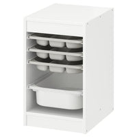 TROFAST - Storage combination with box/trays, white grey/white, 34x44x56 cm - best price from Maltashopper.com 99480449