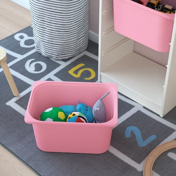 TROFAST - Storage combination with boxes, white/white pink, 46x30x145 cm - best price from Maltashopper.com 09533206