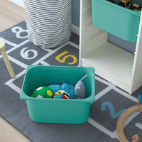 TROFAST - Storage combination with boxes, white/white turquoise, 46x30x145 cm - best price from Maltashopper.com 19533319