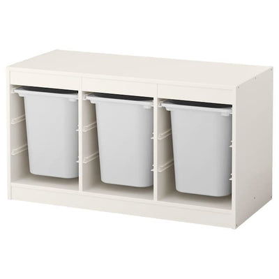 TROFAST - Storage combination with boxes, white/white, 99x44x56 cm - best price from Maltashopper.com 49123405