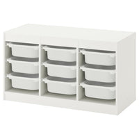TROFAST - Storage combination with boxes, white/white, 99x44x56 cm - best price from Maltashopper.com 29228470
