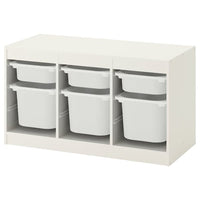 TROFAST - Storage combination with boxes, white/white, 99x44x56 cm - best price from Maltashopper.com 69228473