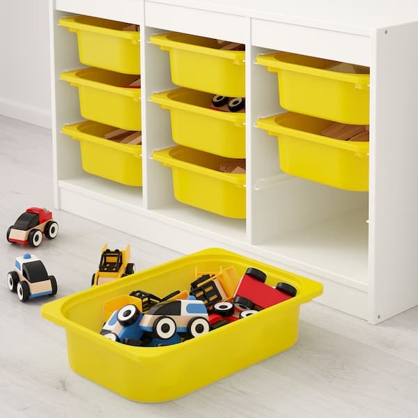 TROFAST - Storage combination with boxes, white/yellow, 99x44x56 cm - best price from Maltashopper.com 49228469