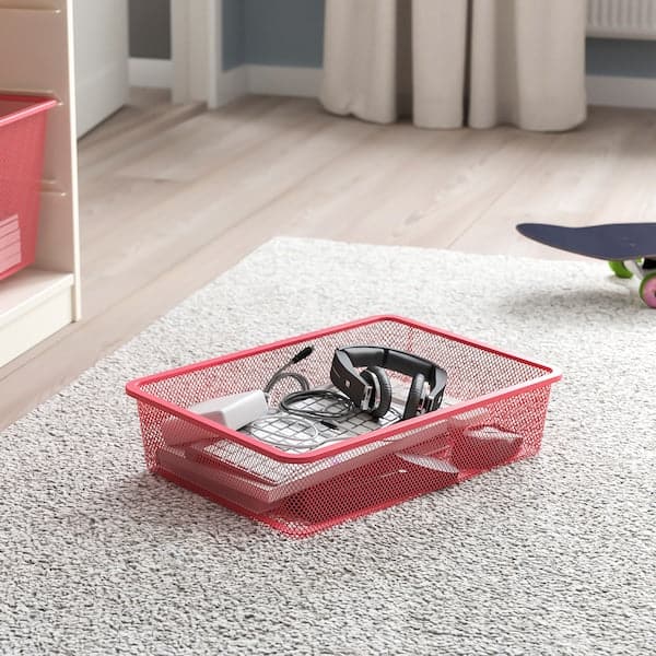 TROFAST - Storage combination with boxes, white/light red, 46x30x94 cm - best price from Maltashopper.com 59478721