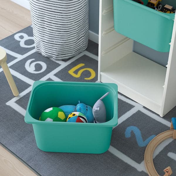 TROFAST - Storage combination with boxes, white/turquoise - Premium Furniture from Ikea - Just €123.99! Shop now at Maltashopper.com