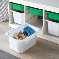 TROFAST - Storage combination with boxes, white green/white, 99x44x56 cm - best price from Maltashopper.com 19335531