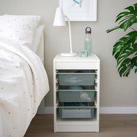 TROFAST - Storage combination with boxes, white/light green-grey, 34x44x56 cm - best price from Maltashopper.com 69480460