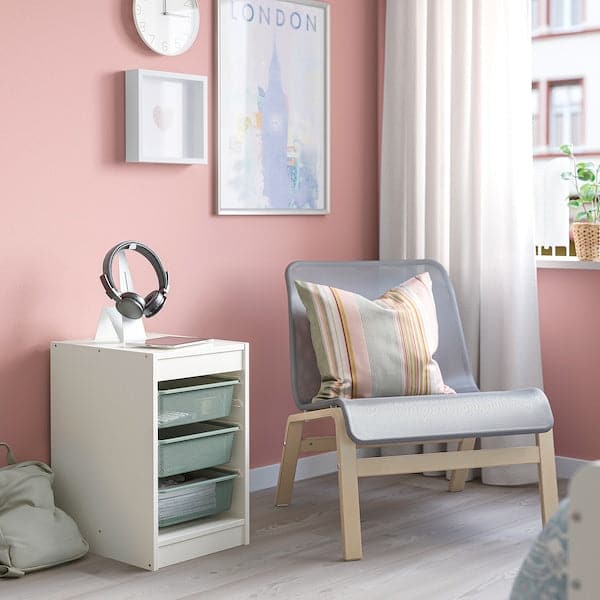 TROFAST - Storage combination with boxes, white/light green-grey, 34x44x56 cm - best price from Maltashopper.com 69480460