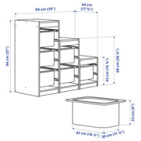 TROFAST - Storage combination with boxes, grey/dark grey, 99x44x94 cm - best price from Maltashopper.com 99526857