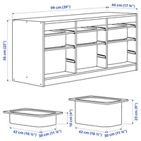 TROFAST - Storage combination with boxes, grey/dark grey, 99x44x56 cm