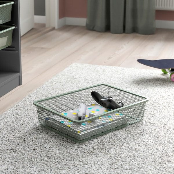 Ikea TROFAST - Storage combination with boxes, grey/light green-grey, 99x44x56 cm