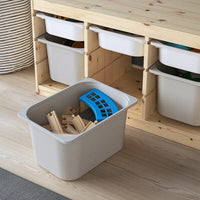 TROFAST - Storage combination with boxes, light white stained pine white/grey, 93x44x52 cm - best price from Maltashopper.com 39533323
