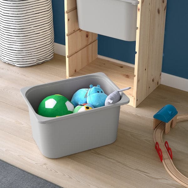 Ikea TROFAST - Storage combination with boxes, light white stained pine white/grey, 44x30x91 cm