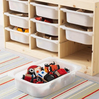 TROFAST - Storage combination with boxes, light white stained pine white/pink, 93x44x52 cm - best price from Maltashopper.com 69533213