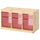 TROFAST storage combination with boxes, light white stained pine/light red, 93x44x52 cm