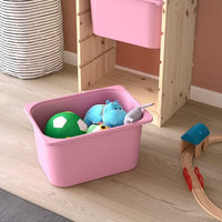 TROFAST - Storage combination with boxes, light white stained pine green/pink, 44x30x91 cm - best price from Maltashopper.com 59338090
