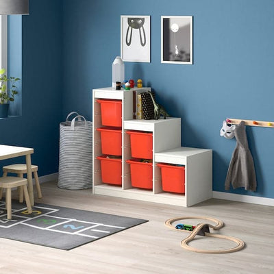 TROFAST - Storage combination, white/orange, 99x44x94 cm - best price from Maltashopper.com 49335539